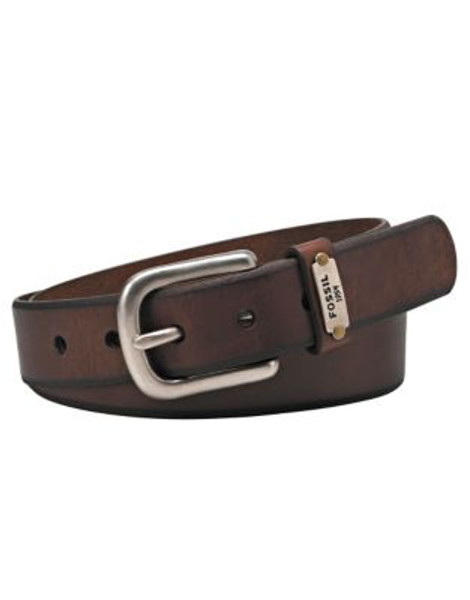 Fossil Logo Keyper Belt - BROWN - LARGE