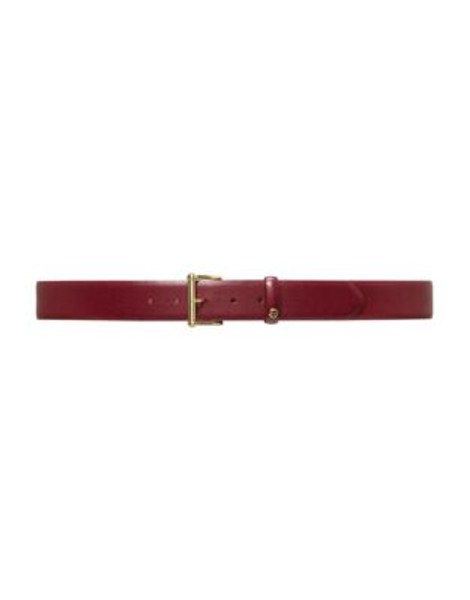 Lauren Ralph Lauren Saffiano Leather Belt-RED - RED - X-LARGE