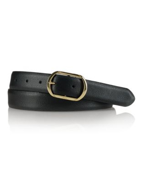 Lauren Ralph Lauren Leather Belt - BLACK - SMALL