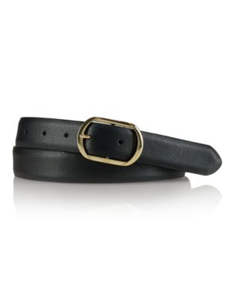 Lauren Ralph Lauren Leather Belt - BLACK - LARGE