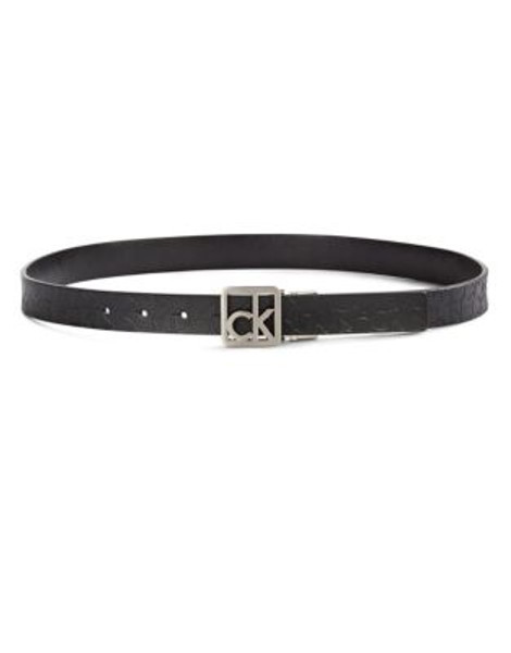 Calvin Klein Reversible Skinny Leather Belt - BLACK/BLACK - MEDIUM