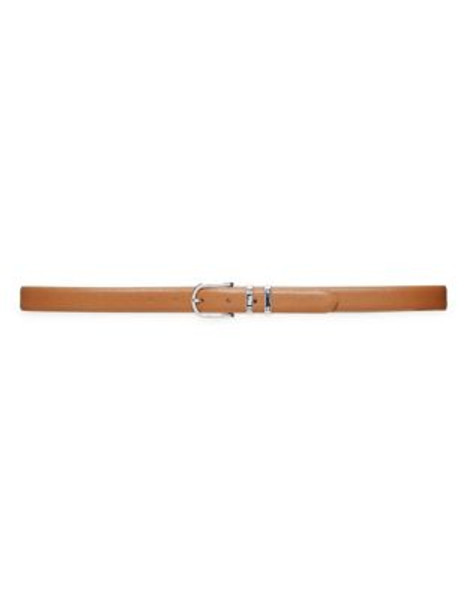 Lauren Ralph Lauren Embossed Leather Belt - TAN - LARGE