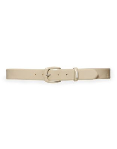 Lauren Ralph Lauren Smooth Patent Belt-BEIGE - BEIGE - X-LARGE