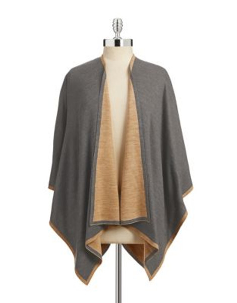 Lord & Taylor Reversible Tipped Wrap - GREY