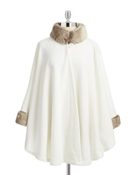 Parkhurst Desmona Cape with Faux Fur - IVORY/TIMBERLAND