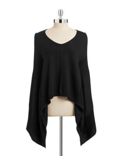 Edit By Jeanne Beker V-Neck Poncho-BLACK - BLACK - X-LARGE