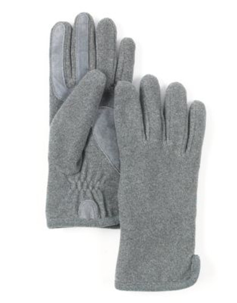 Isotoner Womens Stretch Fleece Glove with Suede Palm Grips - OXFORD