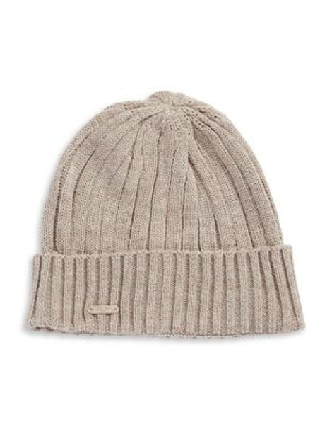 Calvin Klein Metallic Beanie - HEATHERED ALMOND