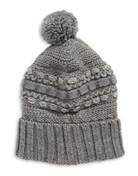 Lauren Ralph Lauren Textured Pom Pom Tuque - GREY HEATHER