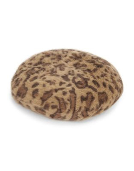 Parkhurst Angelica Angora Beret - BROWN LEOPARD