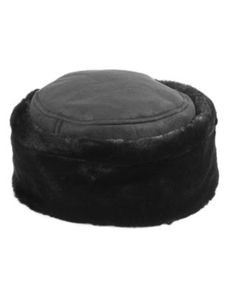 Parkhurst Faux Fur and Faux Suede Hat - BLACK