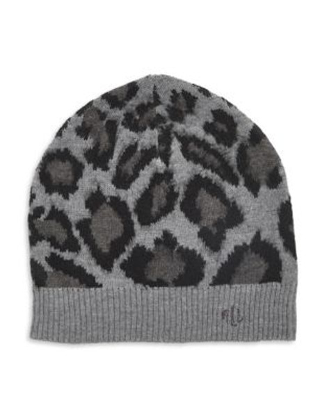 Lauren Ralph Lauren Leopard Print Beanie - SNOW LEOPARD