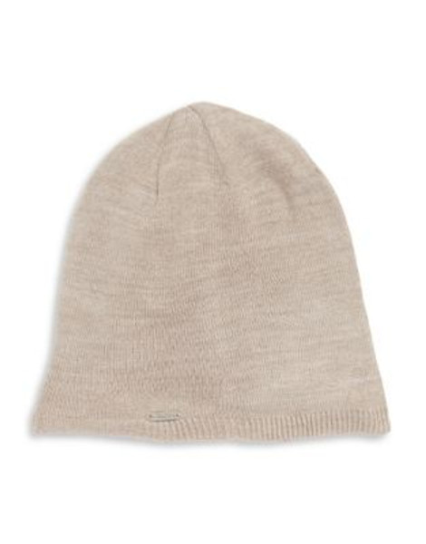 Calvin Klein Reversible Beanie - BEIGE/RED