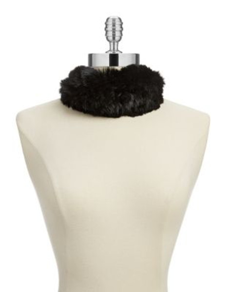 Surell Convertible Rabbit Fur Headband - BLACK