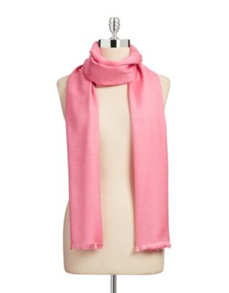 Lord & Taylor Wool-Silk Blend Wrap Scarf - PINKBERRY