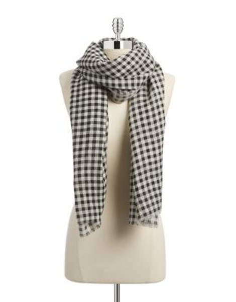 Weekend Max Mara Marte Checkered Wool Scarf - BLACK/WHITE