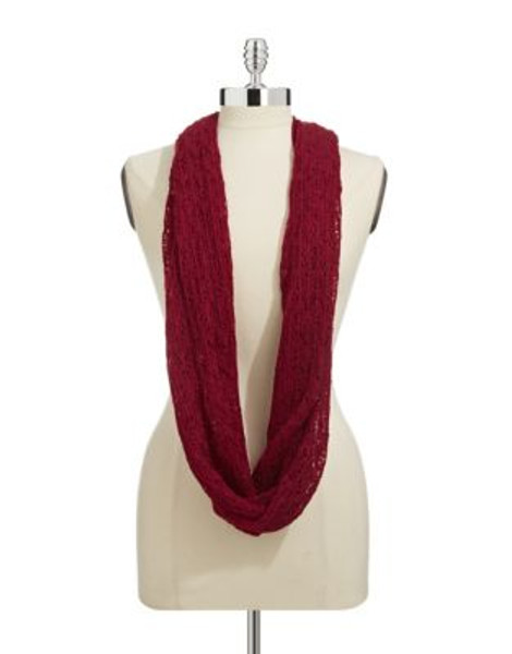 Lord & Taylor Knit Infinity Scarf - RED