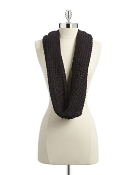 Lord & Taylor Sparkle Knit Infinity Scarf - BLACK