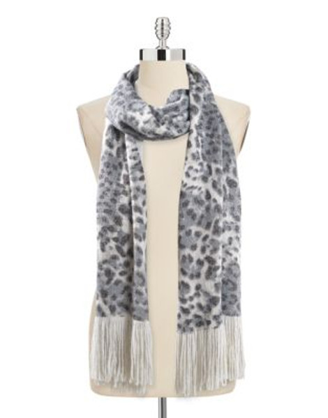 Collection 18 Rashel Leopard Print Muffler - FROSTED GLASS