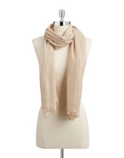 Echo Foil Dot Wool-Blend Scarf - CAMEL