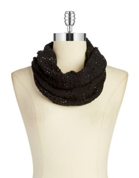Lauren Ralph Lauren Embellished Knit Infiniti Scarf - BLACK