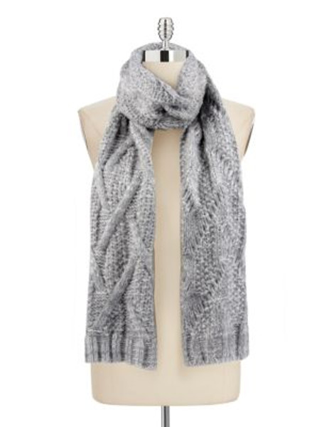 Nine West Cable Knit Scarf - ASH/SNOW