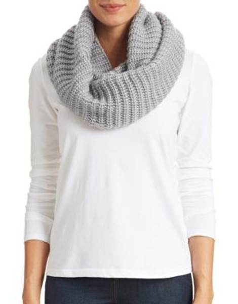 Calvin Klein Knit Infinity Scarf - HEATHERED MID GREY