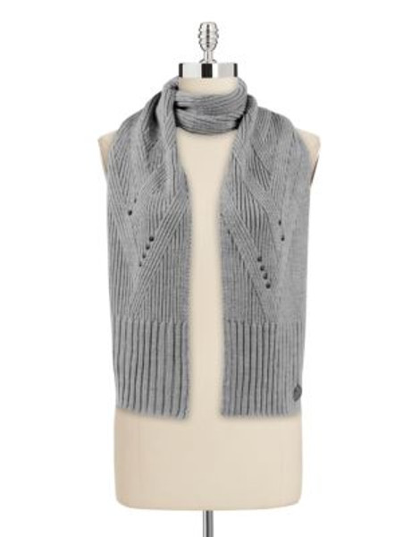 Vince Camuto Studded Geometric Rib Scarf - GREY