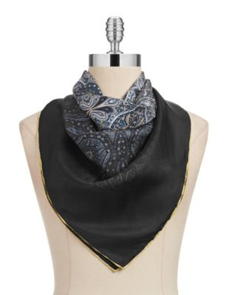 Echo Shadow Paisley Silk Scarf - BLACK