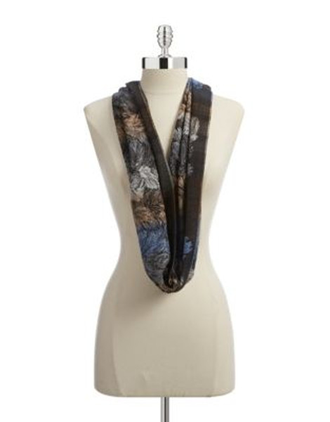 Lord & Taylor Feathers Infinity Loop Scarf - BLUE