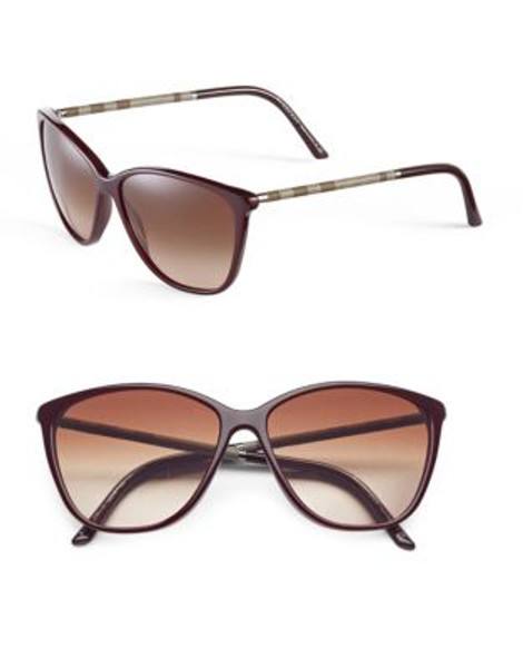 Burberry 58mm Contrast Wayfarer Sunglasses - BORDEAUX