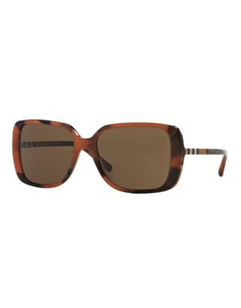 Burberry Check Block 57mm Square Sunglasses - TORTOISE