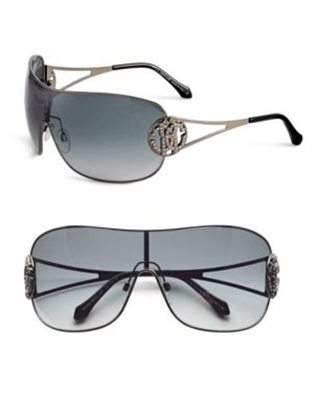 Roberto Cavalli 891S Logo Shield Sunglasses - SHINY GUNMETAL