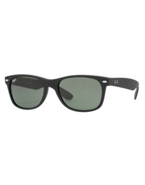 Ray-Ban New Wayfarer Sunglasses - BLACK RUBBERIZED (622) - 52 MM