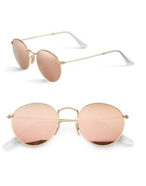 Ray-Ban John Lennon Round Sunglasses-GOLD/ PINK MIRRORED LENSES (112/Z2) - GOLD/ PINK MIRRORED LENSES (112/Z2) - XXX-SMALL