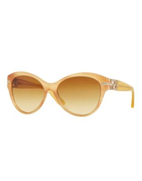 Versace Crystal Treasure Greca Cateye Sunglasses - STRIPED HONEY