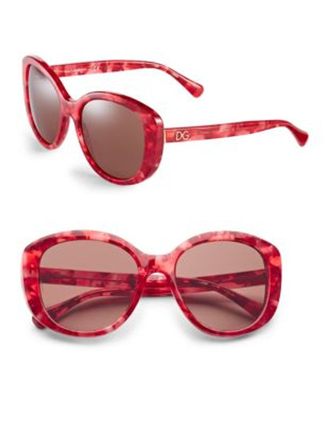 Dolce & Gabbana 55mm Square Sunglasses - RED MARBLE