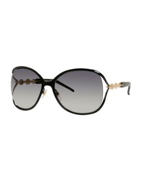Gucci Linked Chain 60mm Oversized Sunglasses - BLACK