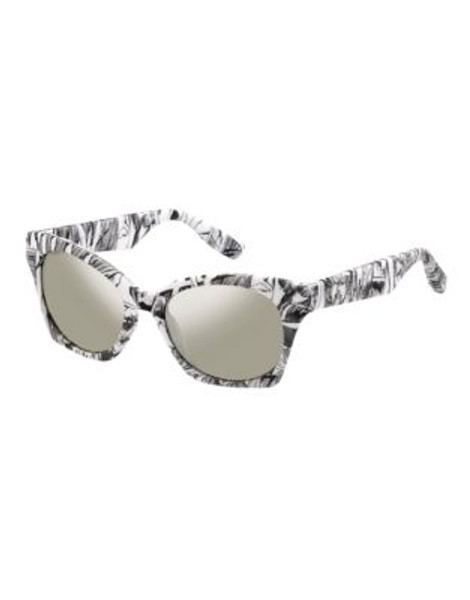 Mcq By Alexander Mcqueen Cat Eye Sunglass MCQ0003/S - BLACK/WHITE MIRRORED