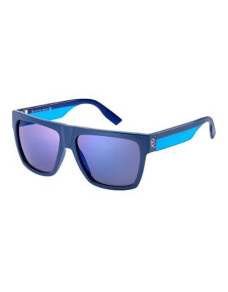 Mcq By Alexander Mcqueen Rectangular Sunglass MCQ0005/S - BLUE MIRRORED