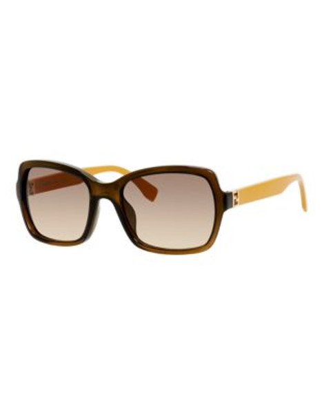 Fendi Rectangular 0007/S Sunglasses - TRANSPARENT BROWN