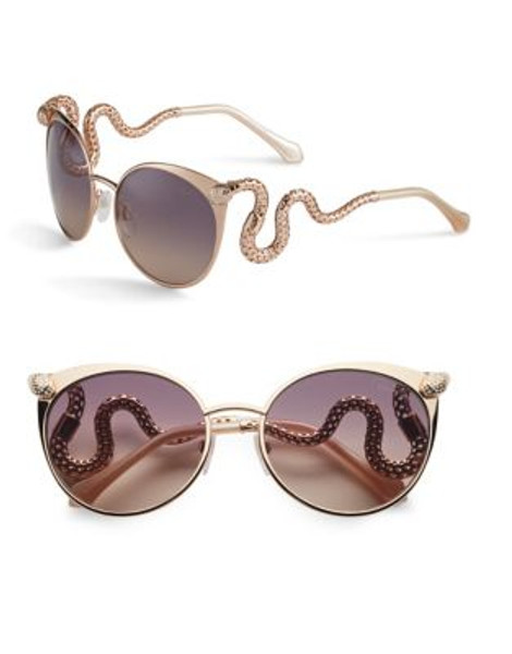 Roberto Cavalli RC890S 57mm Cat-Eye Sunglasses - SHINY ROSE GOLD, SHINY PEARL IVORY