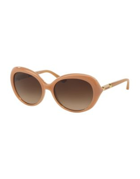 Tory Burch Wood Engraved T Round Sunglasses - BLUSH