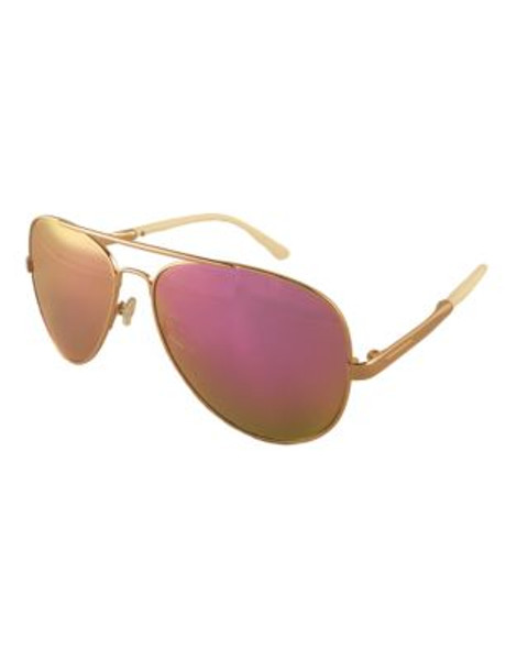 Jeanne Beker Metal Frame Aviator - GOLD/PINK (MIRRORED)