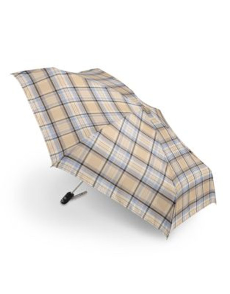 Fulton Compact Open and Close Plaid Umbrella - VINTAGE CHECK