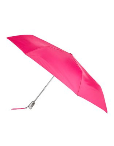 Totes Automatic Open-Close Signature Compact Umbrella - CLARET PINK