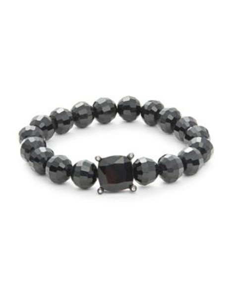 Lauren Ralph Lauren Faceted Stone Stretch Bracelet - BLACK