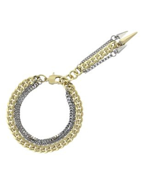 Bcbgeneration Two Tone Multi Chain Bracelet With Spikes - TWO TONE