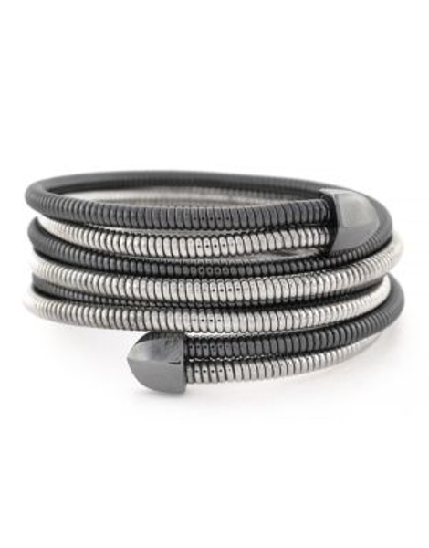 Bcbgeneration Coil Two Tone Stretch Wrap Bracelet - TWO TONE SILVER