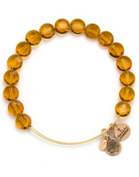 Alex And Ani Luxe Dark Topaz Beaded Bangle - GOLD